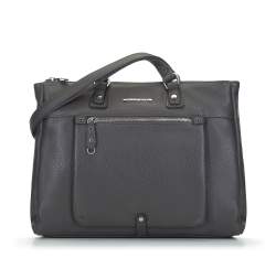 Shopper-Tasche mit Fronttasche, dunkelgrau, 93-4Y-205-8, Bild 1