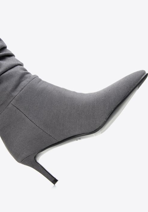 Stiletto-Stiefel aus Denim für Damen, dunkelgrau, 97-D-523-1-38, Bild 6