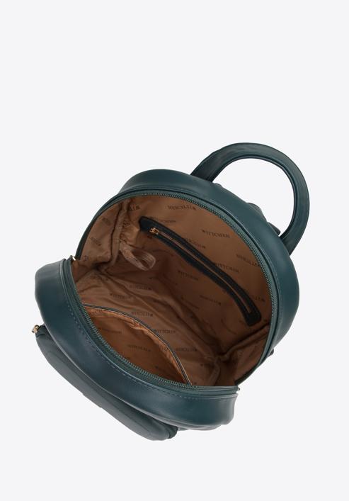 Damenrucksack mit verbrämten Tasche, dunkelgrün, 95-4Y-518-Z, Bild 3