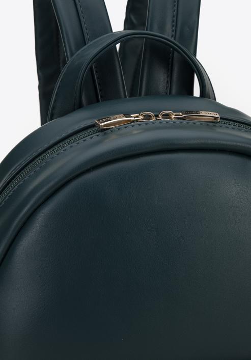 Damenrucksack mit verbrämten Tasche, dunkelgrün, 95-4Y-518-Z, Bild 4