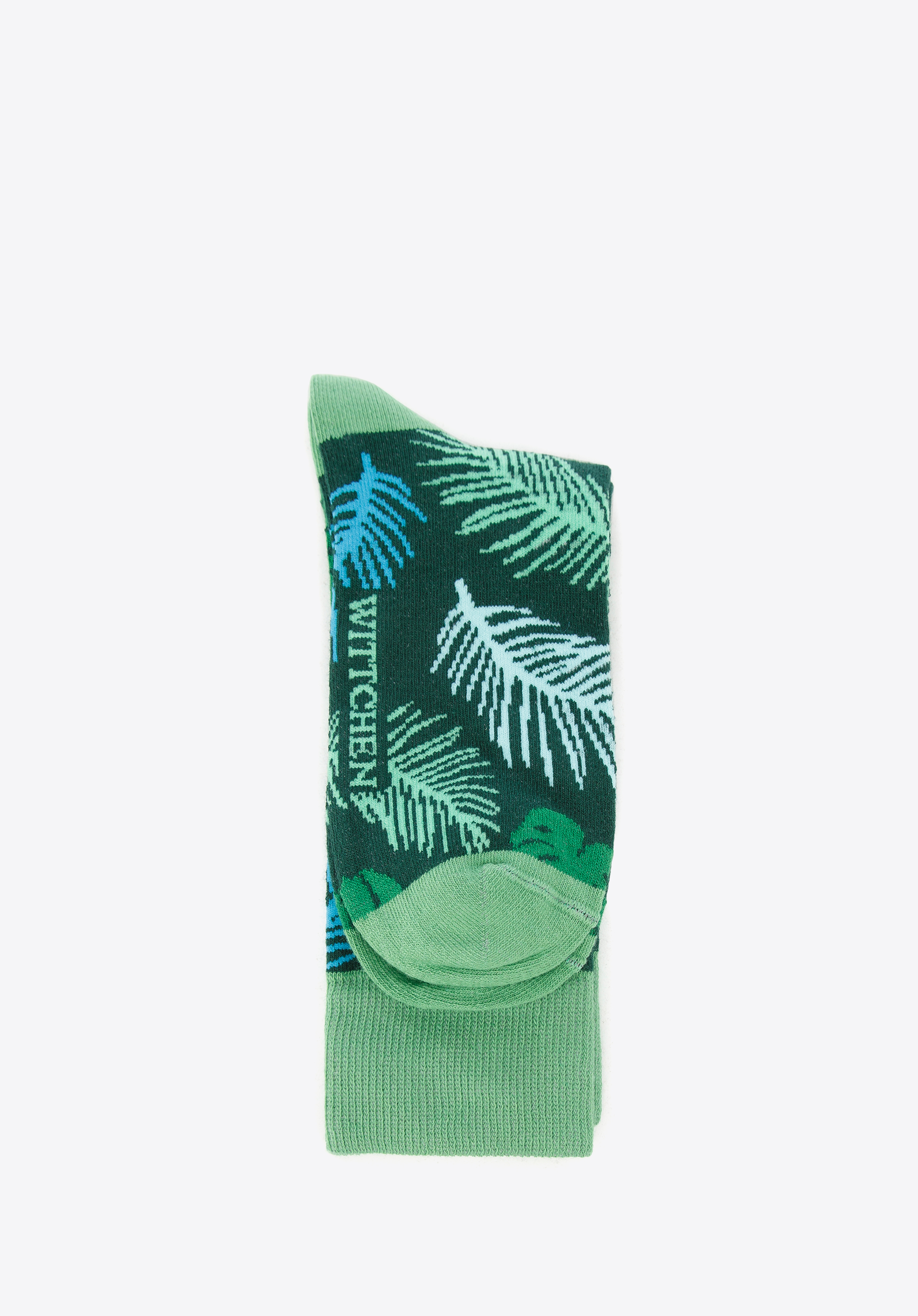 Herrensocken mit Pflanzen-Muster, dunkelgrün, 96-SM-050-X5-40/42, Bild 1