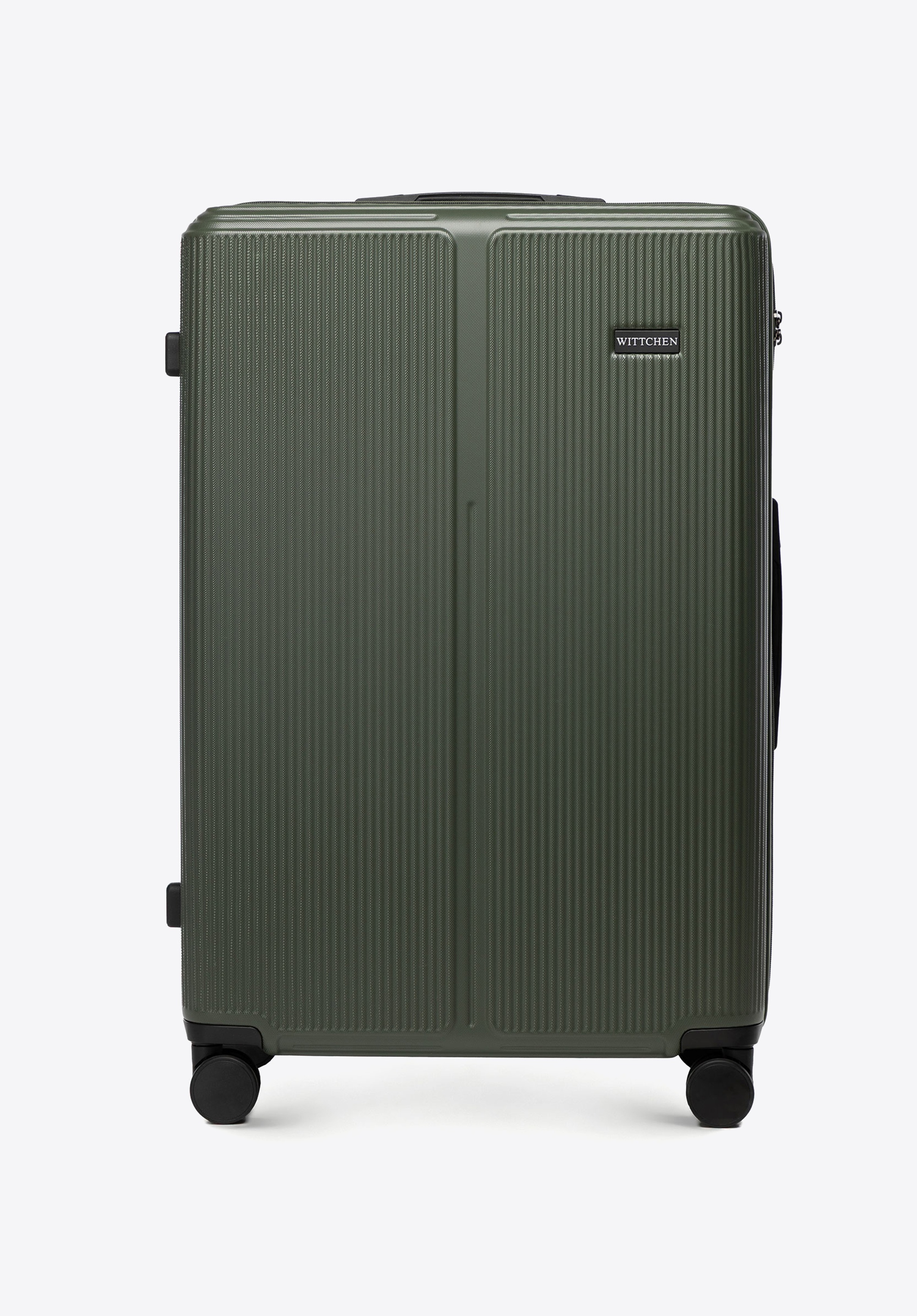 Großer gestreifter ABS-Koffer, khaki, 56-3A-603-85, Bild 1