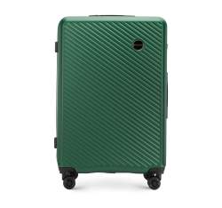 Großer Koffer aus ABS mit diagonalen Streifen, dunkelgrün, 56-3A-743-85, Bild 1