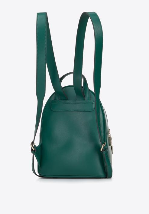Kleiner Rucksack aus gestepptem Leder für Damen, dunkelgrün, 95-4E-656-7, Bild 2