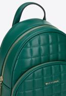 Kleiner Rucksack aus gestepptem Leder für Damen, dunkelgrün, 95-4E-656-7, Bild 4