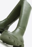 Lederstiefel für Damen auf dicker Sohle mit Reißverschluss, dunkelgrün, 97-D-857-Z-36, Bild 7