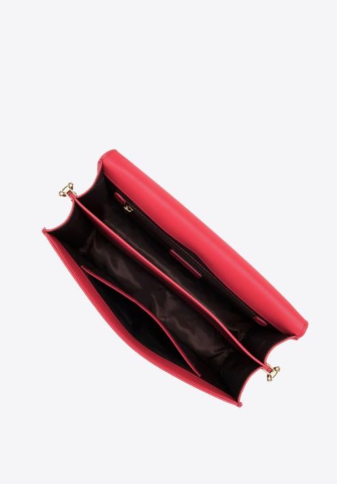 Umhängetasche für Damen aus Leder mit Buchstabe, dunkelpink, 98-4E-202-1, Bild 3