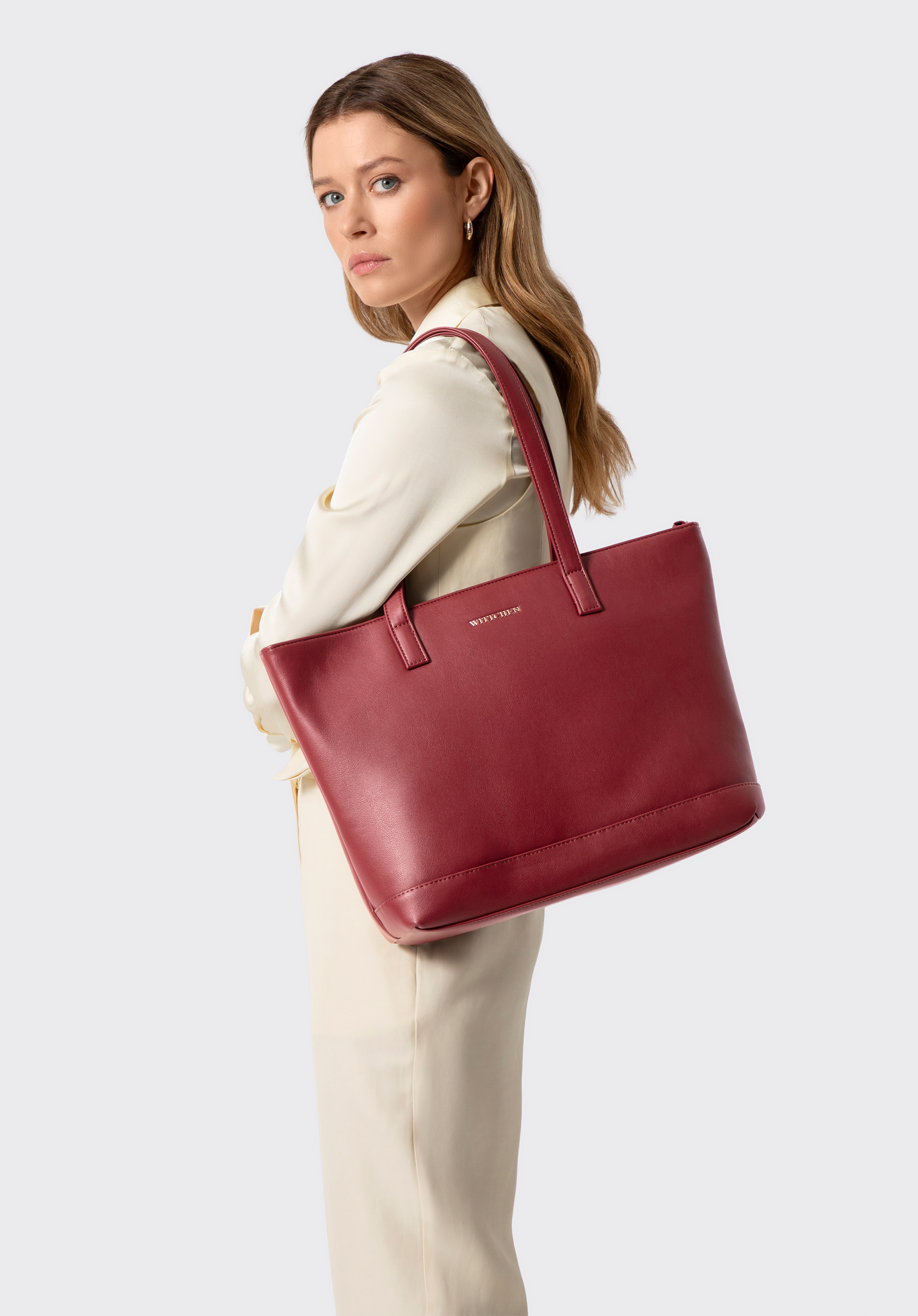 15,6"-Laptoptasche für Damen aus Öko-Leder, dunkelrot, 100-4Y-915-3, Bild 1