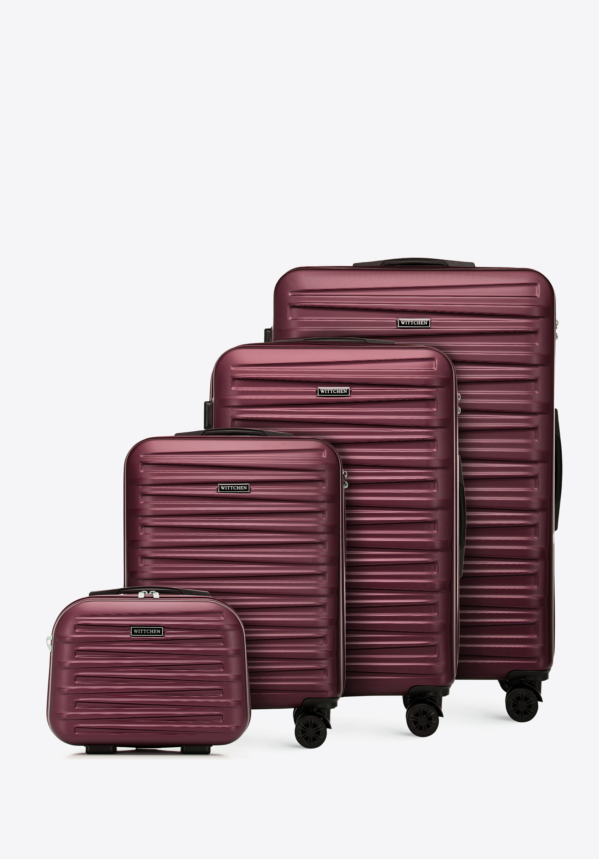 ABS-Gepäckset mit strukturierter Außenseite, dunkelrot, 56-3A-00K-30, Bild 1