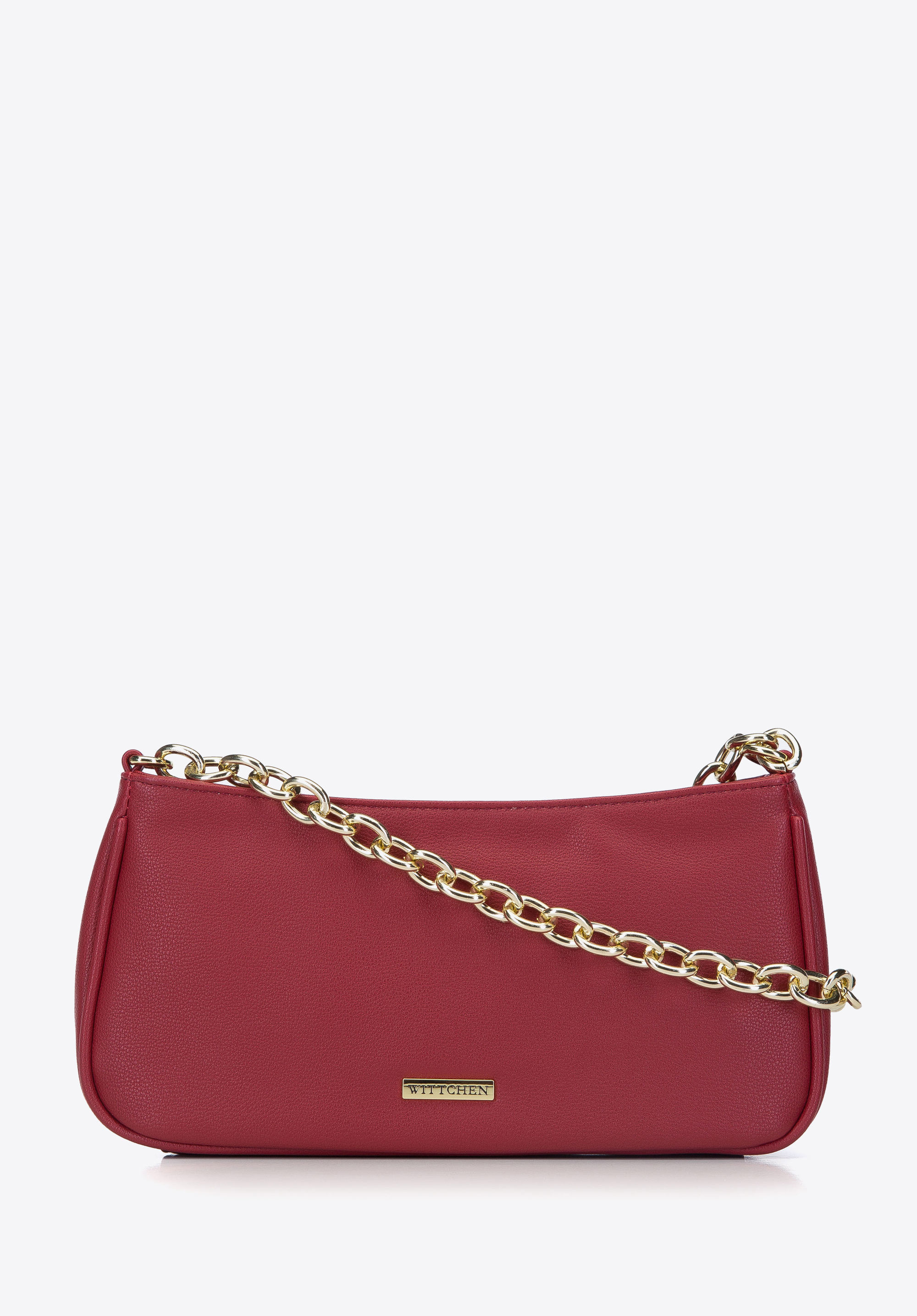 Baguette-Tasche mit Kette, dunkelrot, 93-4Y-421-6, Bild 1