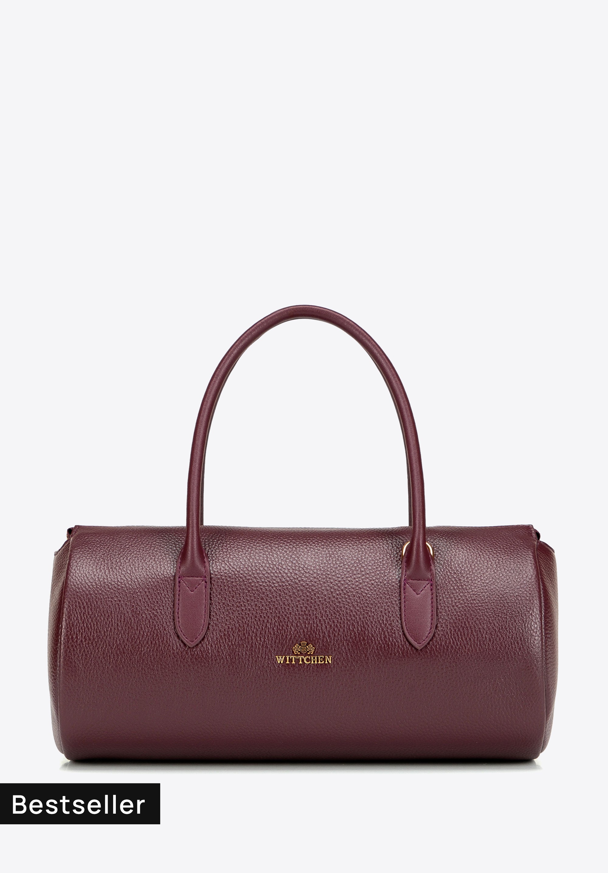 Bowlingtasche aus Leder für Damen, dunkelrot, 103-4E-207-3, Bild 1