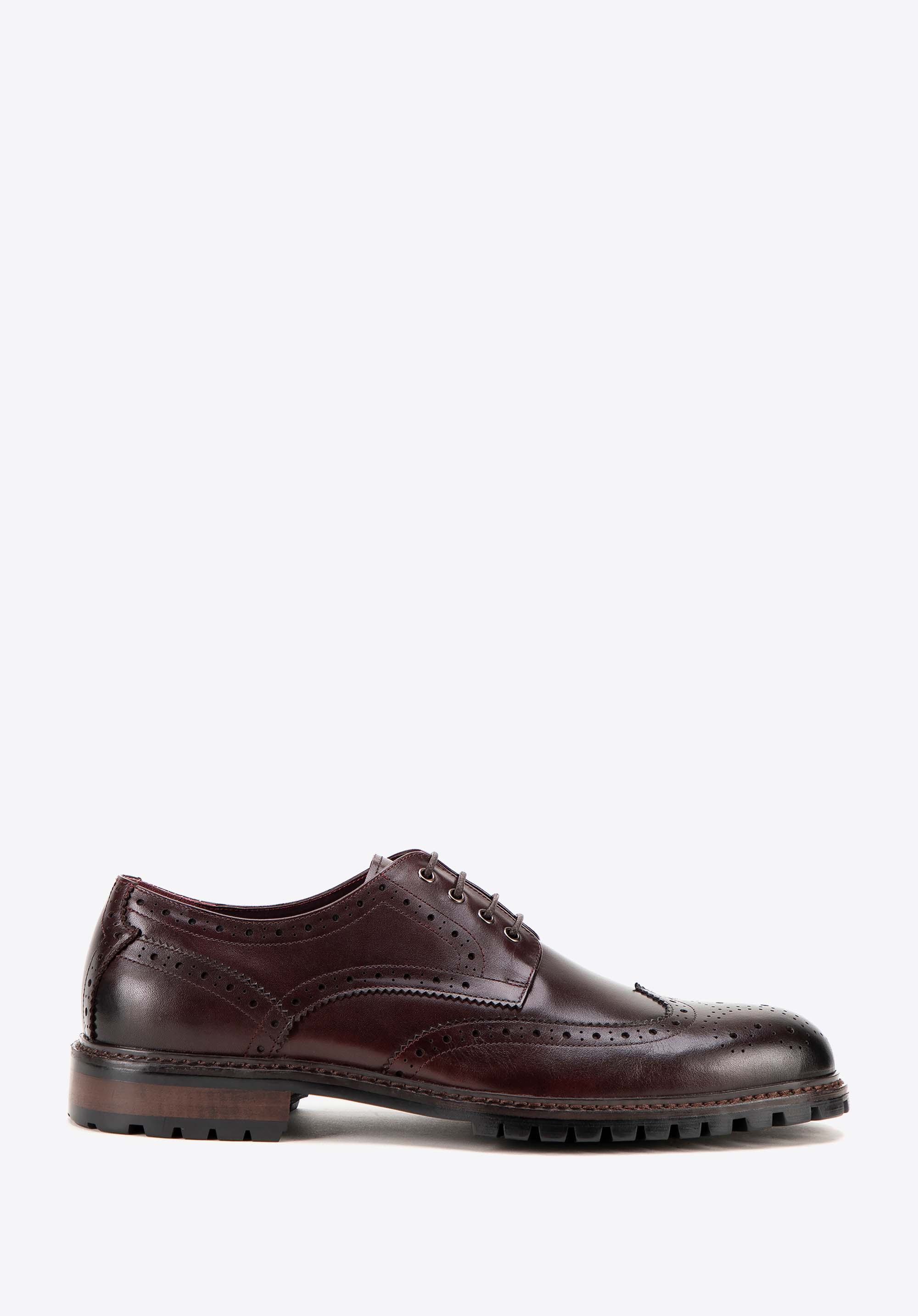 Brogues aus Leder für Männer, dunkelrot, 99-M-515-3-39, Bild 1