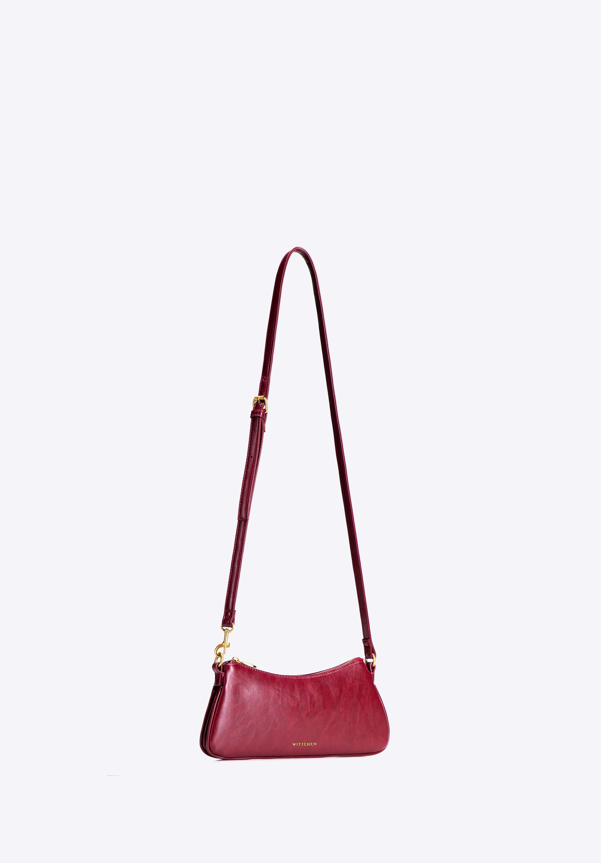 Damen-Baguette-Tasche mit zwei Trageriemen, dunkelrot, 104-4Y-500-3, Bild 1