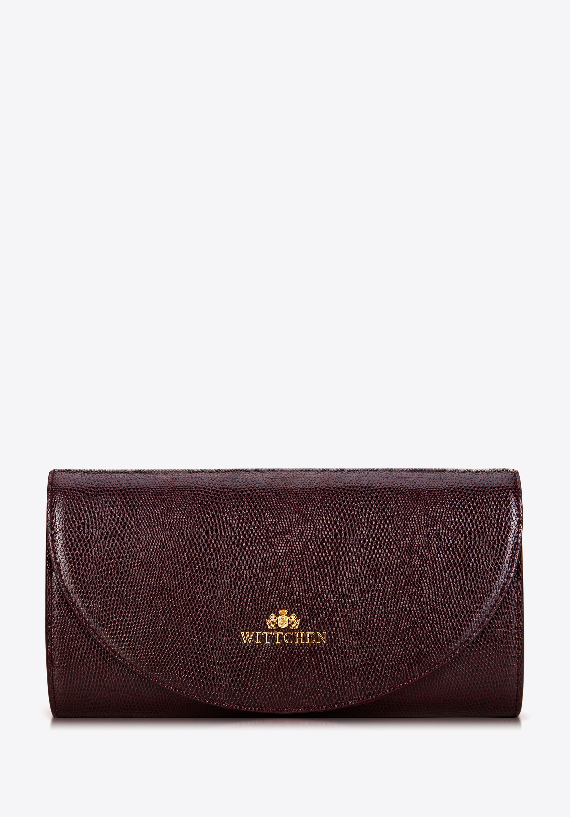 Damen Clutch aus Leder in Eidechsenoptik, dunkelrot, 99-4E-630-3, Bild 1
