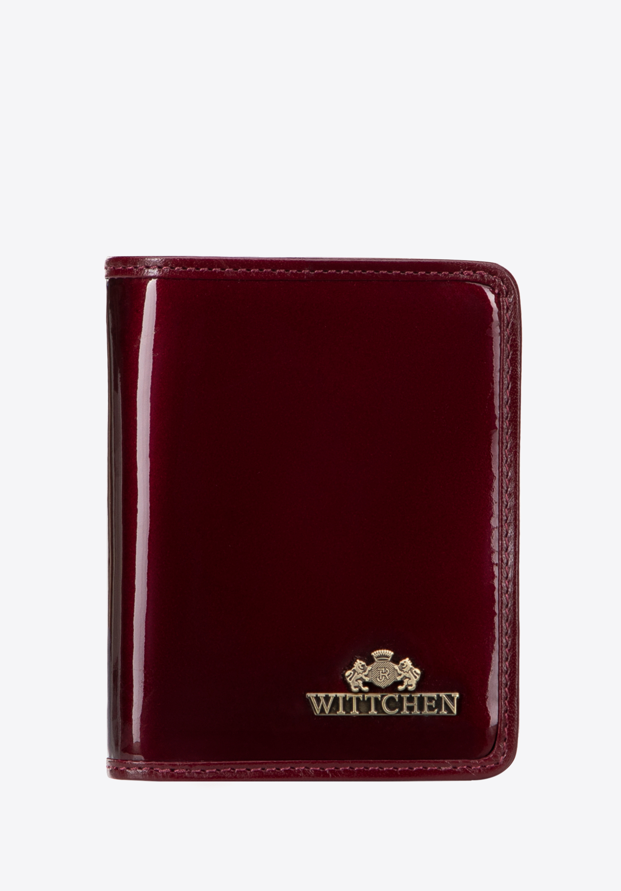 Damen Geldbörse aus Lackleder vertikal, dunkelrot, 14-1L-120-9A, Bild 1
