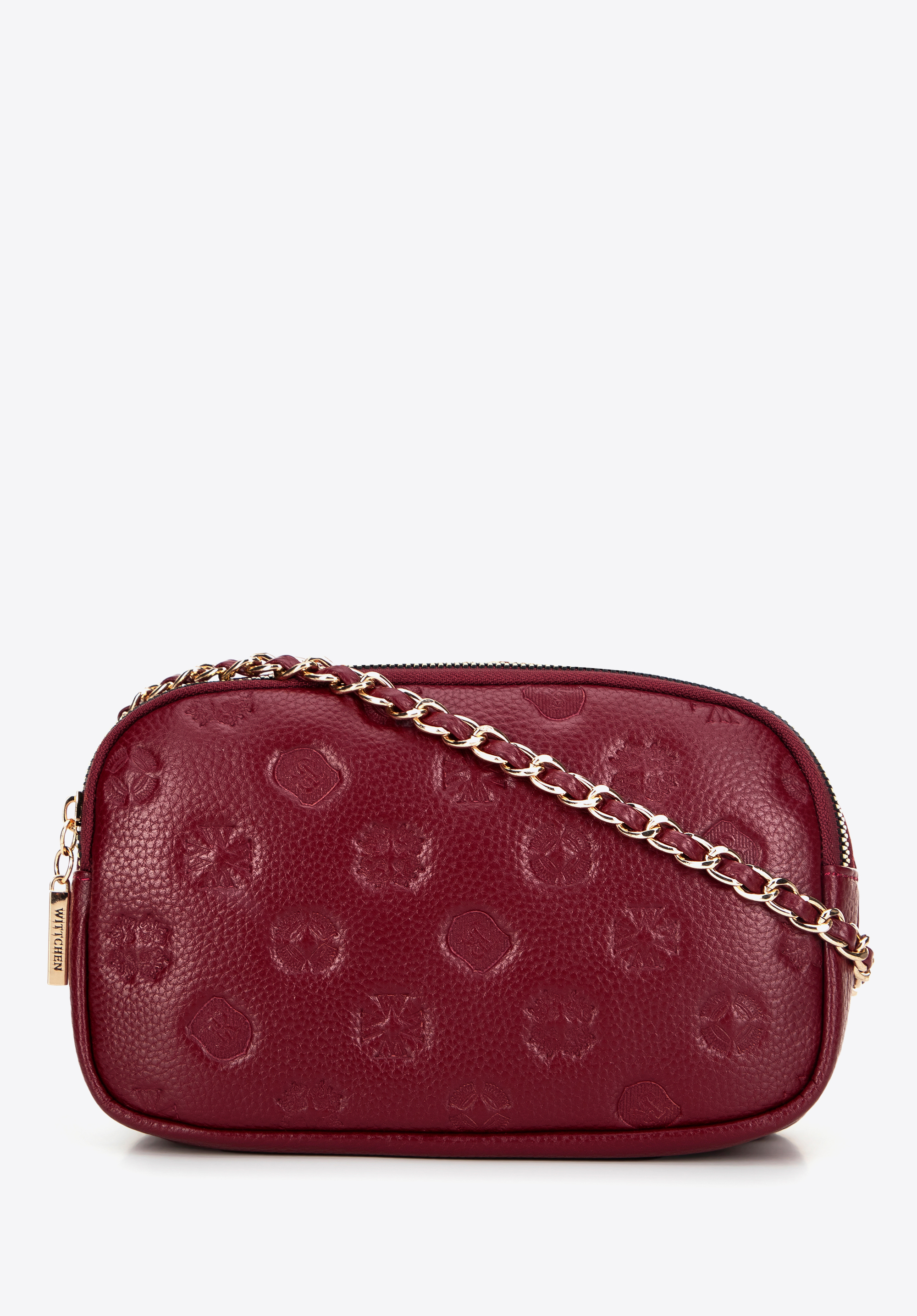Damen Kette Leder Crossbody, dunkelrot, 99-4E-305-3, Bild 1