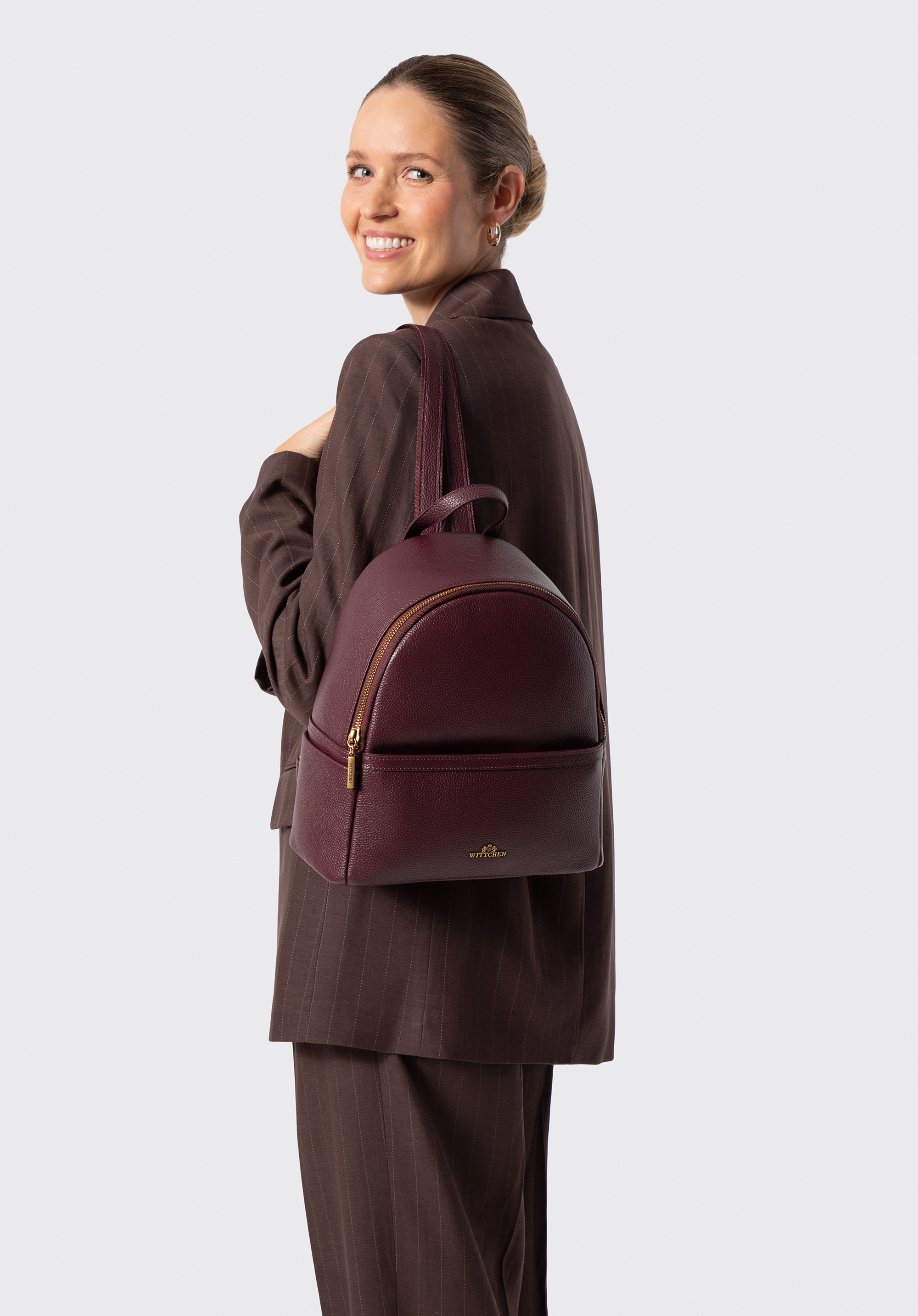 Damen-Lederrucksack, dunkelrot, 103-4E-623-3, Bild 1