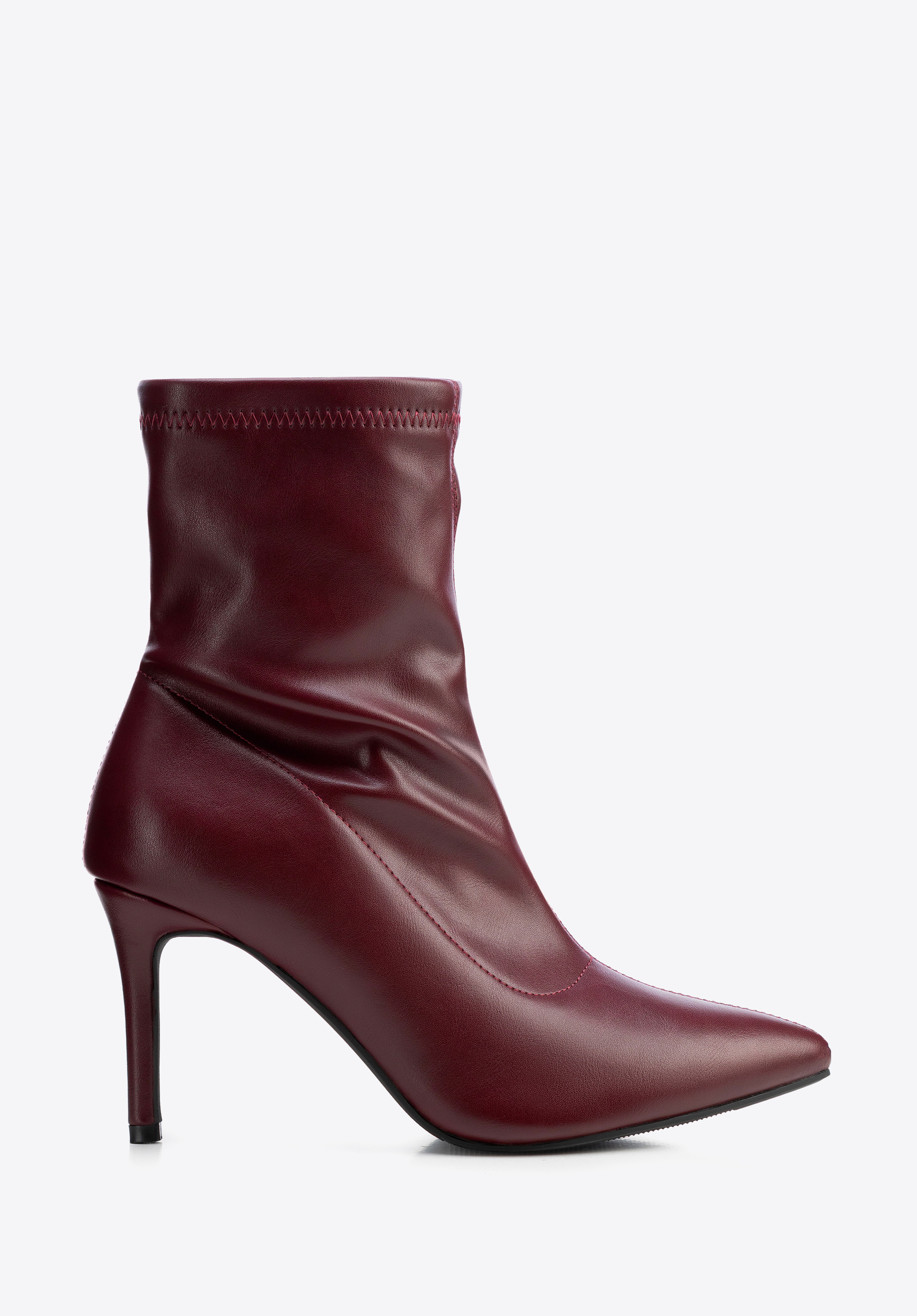 Damen-Stiletto-Ankle-Boots mit taillierter Form, dunkelrot, 103-DP-851-3-37, Bild 1
