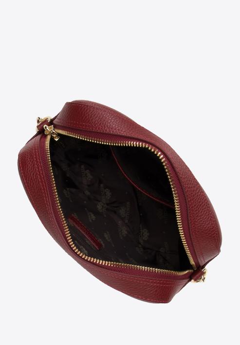 Damen-Umhängetasche aus Leder mit Kette, dunkelrot, 29-4E-015-P, Bild 3