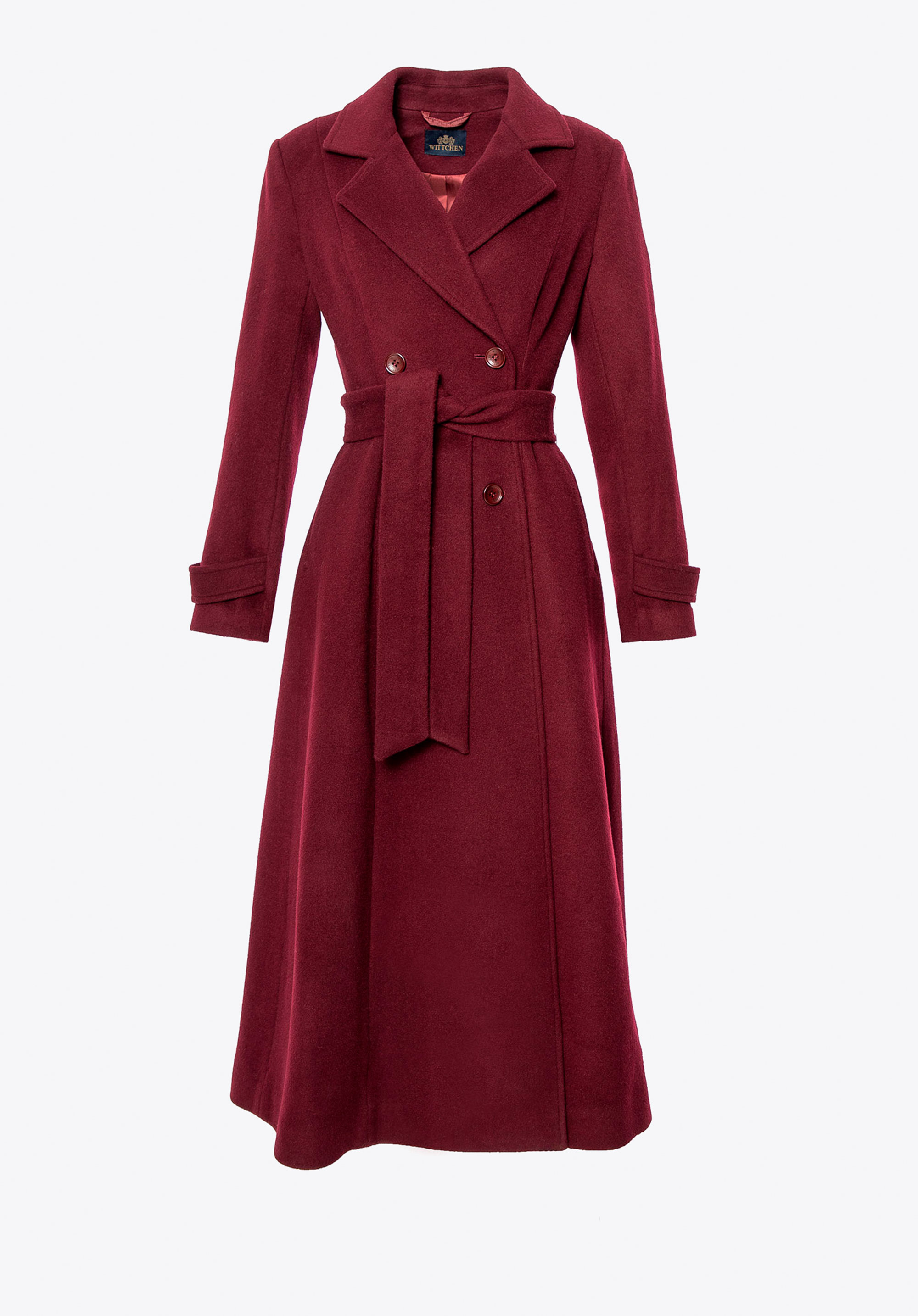 Damen Wollmantel mit Kaschmirmischung, dunkelrot, 101-9W-701-3-L, Bild 1