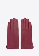Damenhandschuhe aus Leder mit Riemen, dunkelrot, 39-6-641-33-L, Bild 3