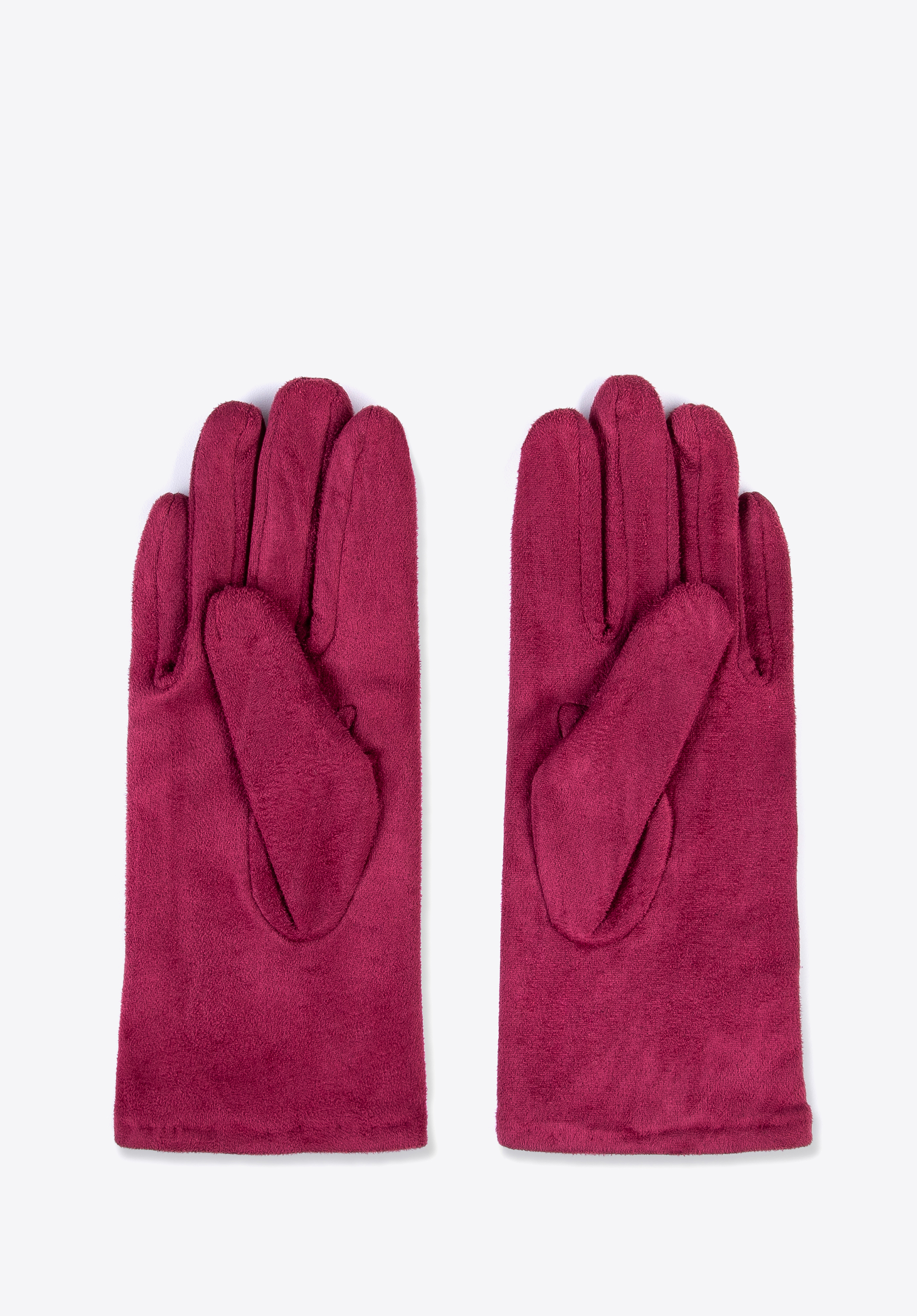 Damenhandschuhe mit Schleifendetail, dunkelrot, 39-6P-012-33-S/M, Bild 1