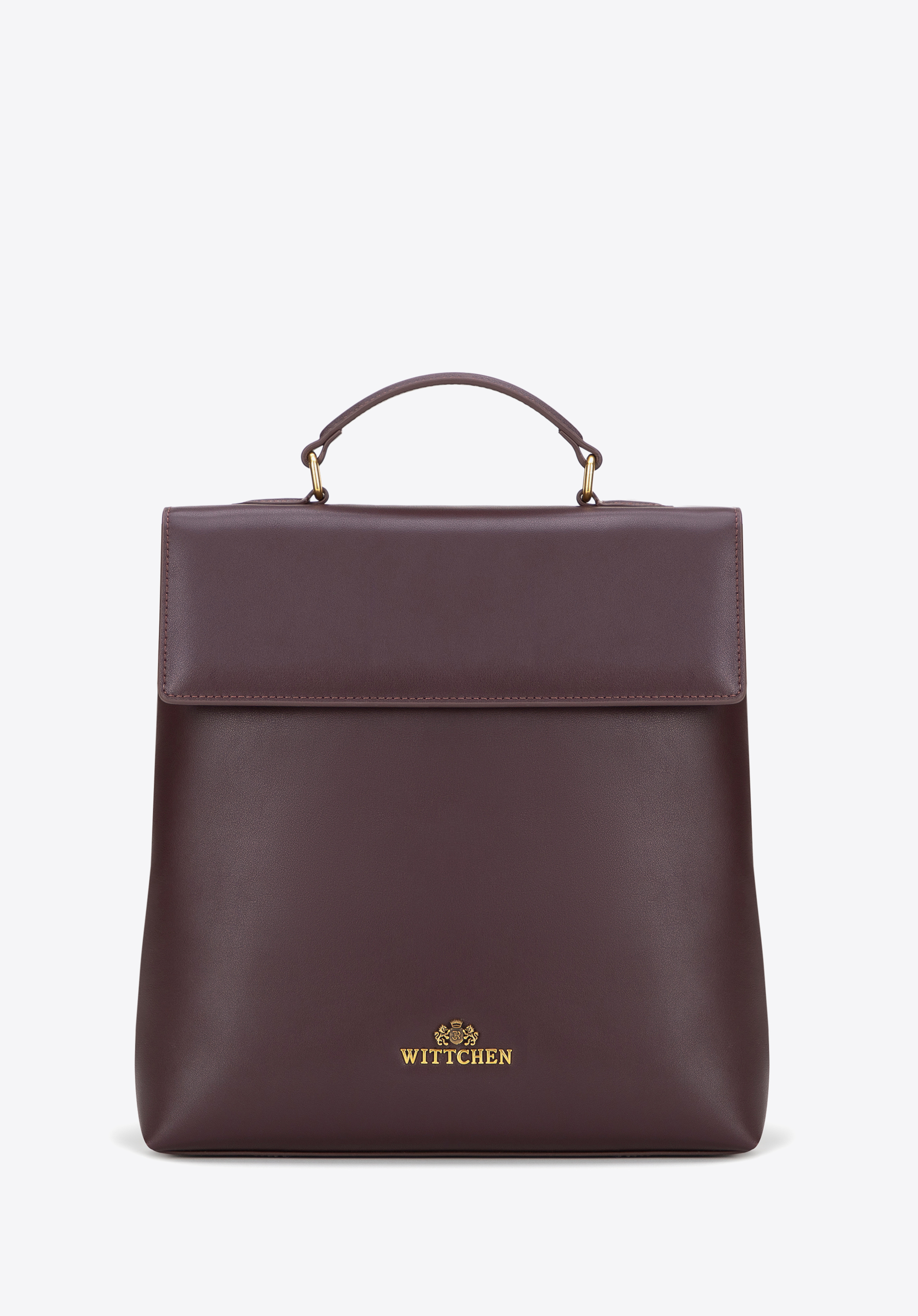 Damenrucksack aus Naturleder mit Klappe, dunkelrot, 101-4E-200-3, Bild 1