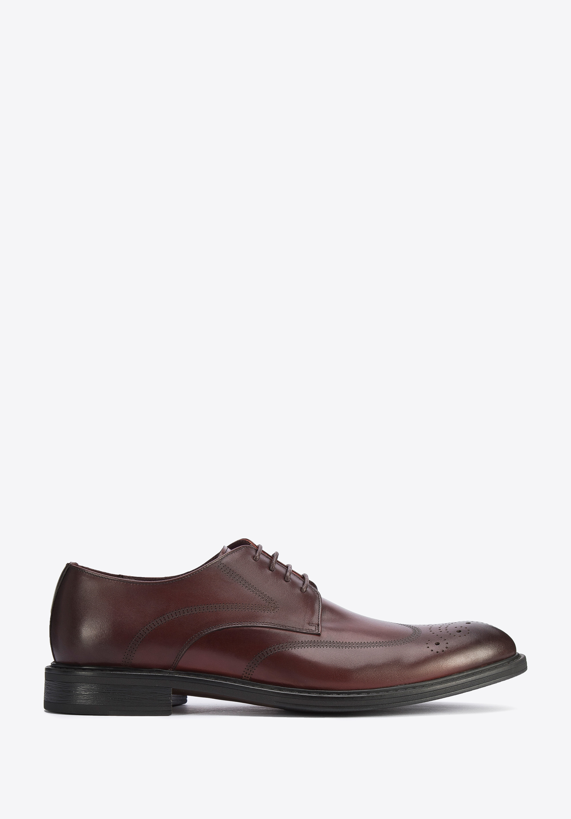 Derby-Schuhe aus Leder mit Naht, dunkelrot, 95-M-506-3-45, Bild 1