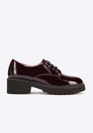 Derby-Schuhe für Damen aus Lackleder, dunkelrot, 93-D-950-3-38, Bild 1