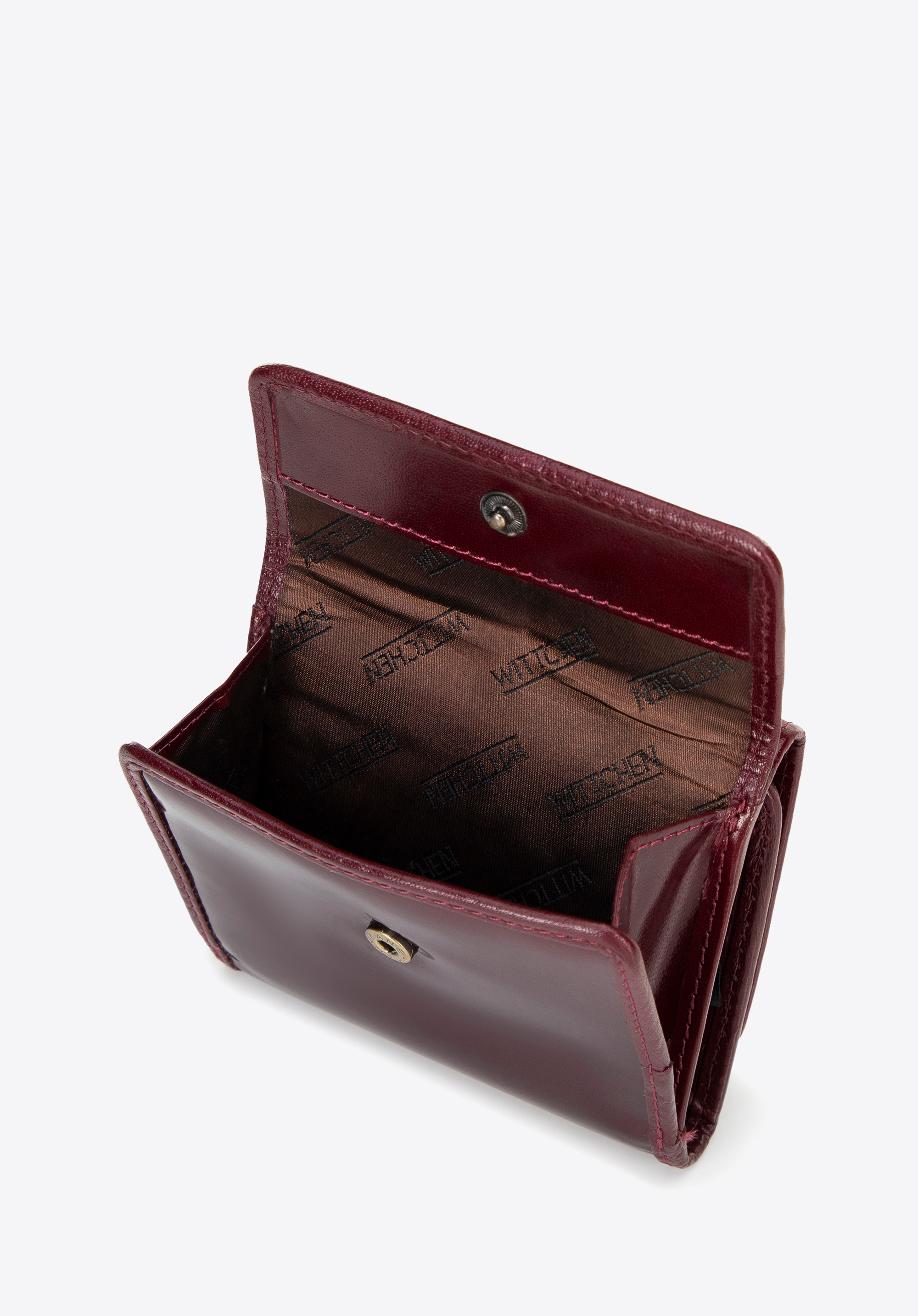 Geldbörse aus Lackleder für Damen, dunkelrot, 14-1L-066-9A, Bild 1