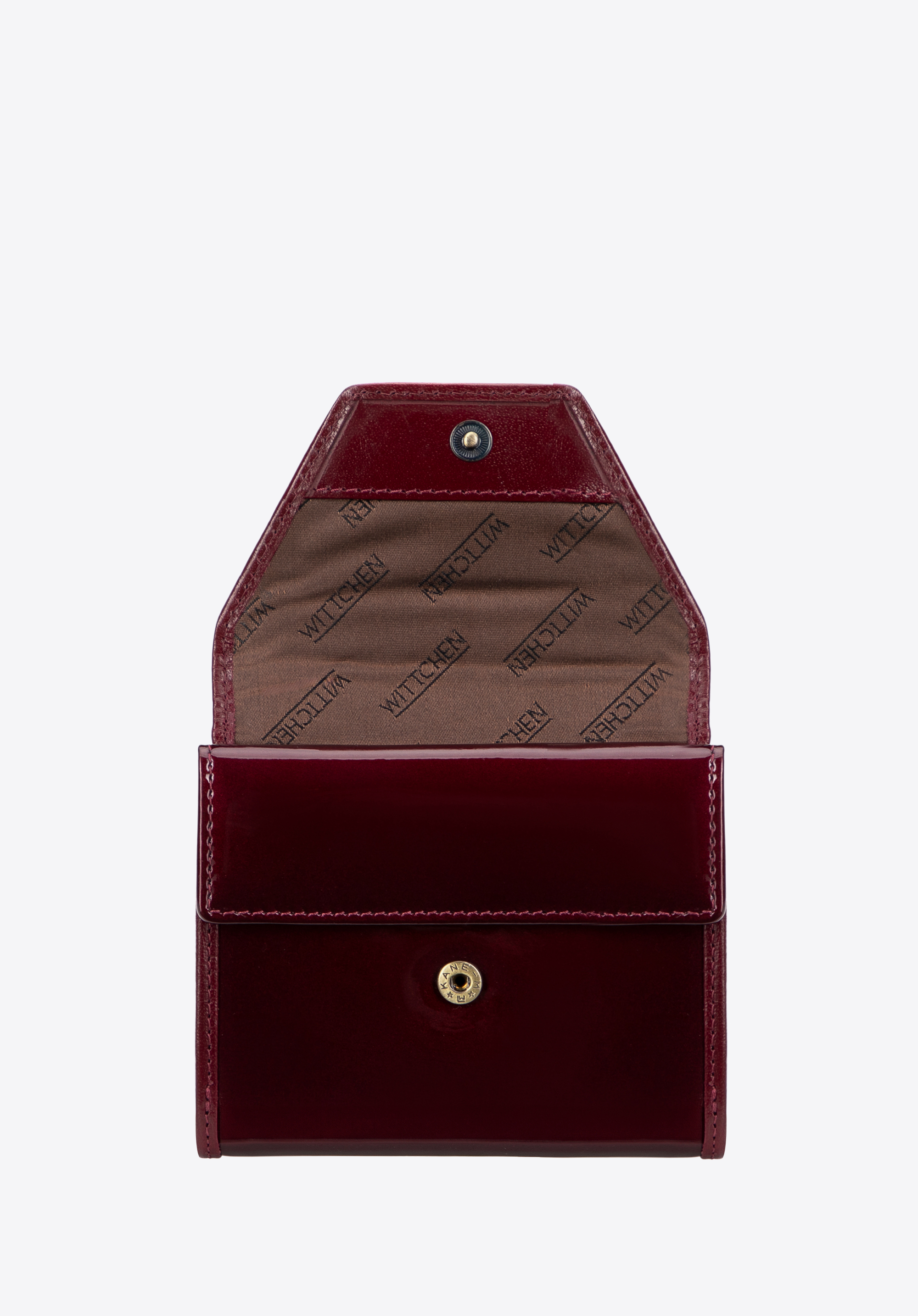 Geldbörse aus Lackleder für Damen, dunkelrot, 14-1L-187-9A, Bild 1