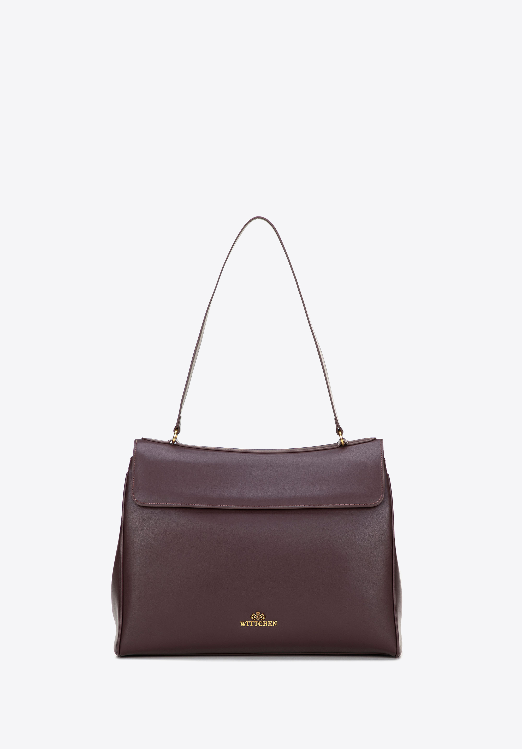 Geräumige Schultertasche aus Leder, dunkelrot, 101-4E-201-3, Bild 1