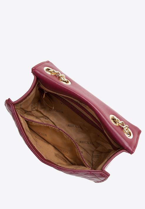 Gesteppte Minitasche für Damen an einer Kette, dunkelrot, 97-4Y-510-R, Bild 4