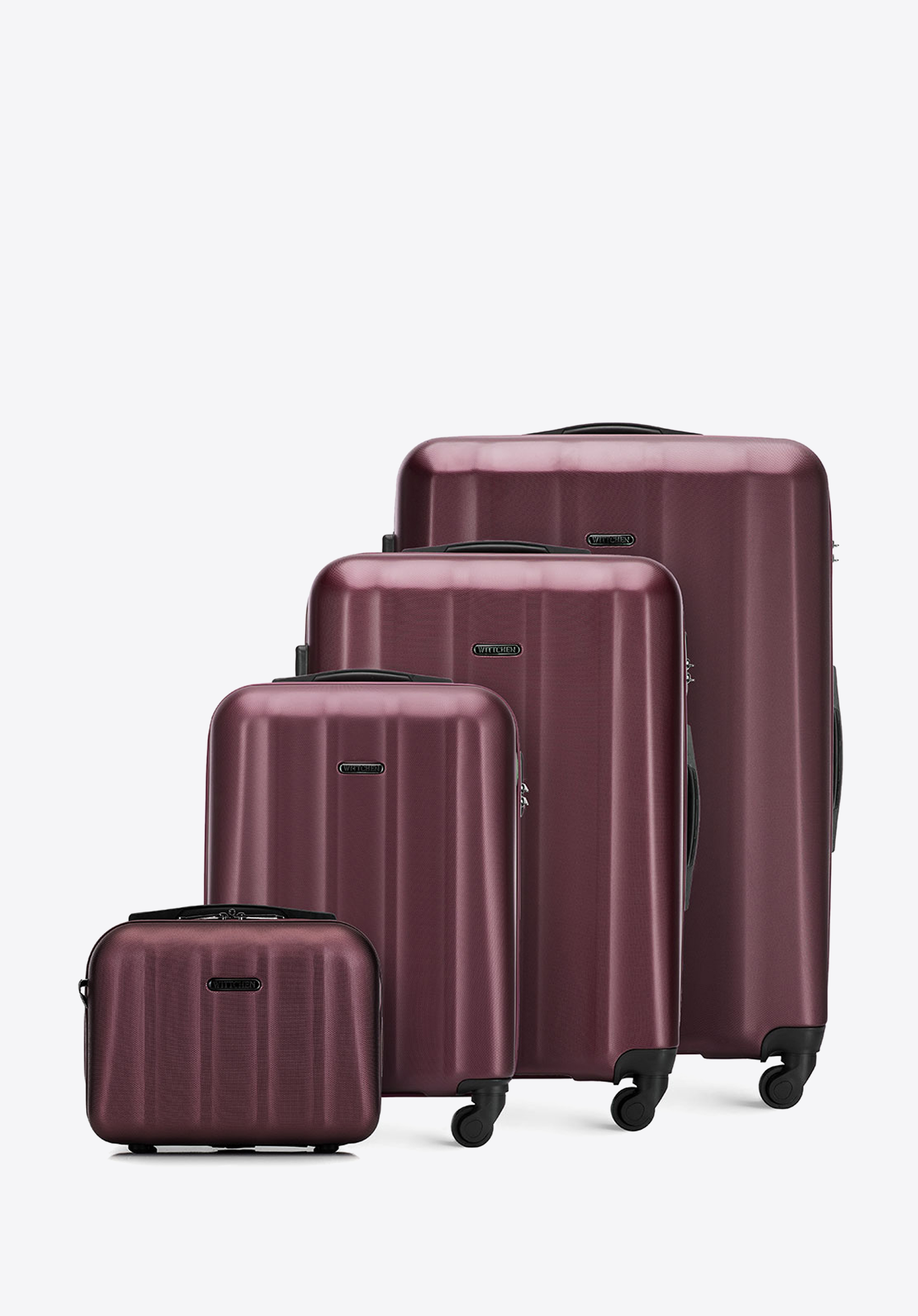 KOFFERSET MIT BEAUTYCASE AUS POLYCARBONAT, dunkelrot, 56-3P-11K-35, Bild 1