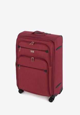 Kofferset mit rotem Reißverschluss, dunkelrot, 56-3S-50S-31, Bild 1