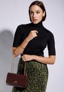 längliche Damentasche aus Leder mit Eidechsenstruktur, dunkelrot, 95-4E-653-33, Bild 15