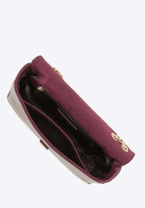 längliche Damentasche aus Leder mit Eidechsenstruktur, dunkelrot, 95-4E-653-33, Bild 3