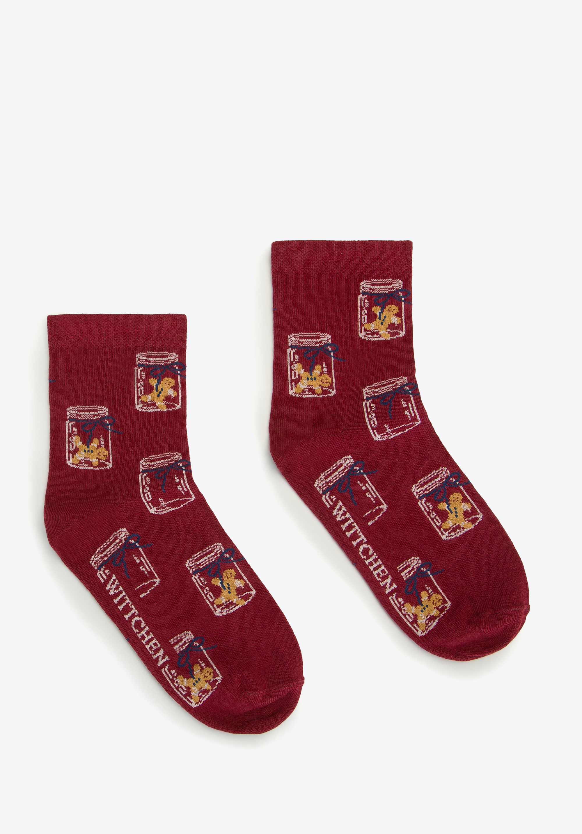 Lebkuchen-Socken für Damen, dunkelrot, 93-SK-010-X1-37/39, Bild 1