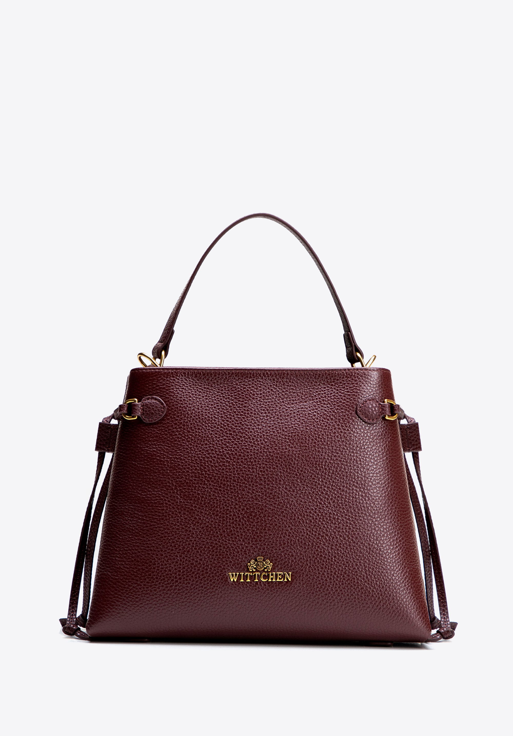 Ledertasche für Damen mit Quasten, dunkelrot, 102-4E-212-3, Bild 1