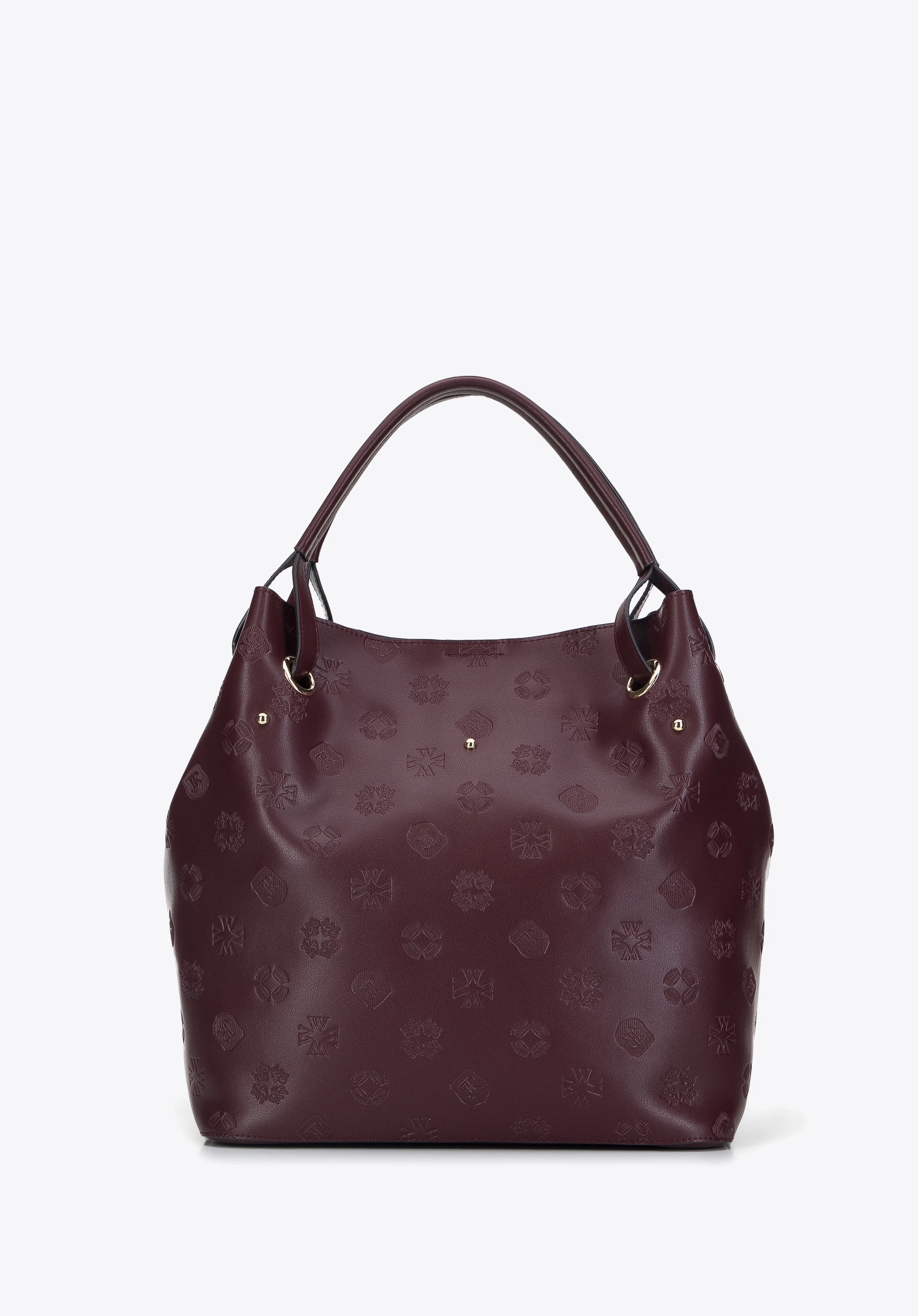 Ledertasche mit Monogramm, dunkelrot, 95-4E-615-3, Bild 1