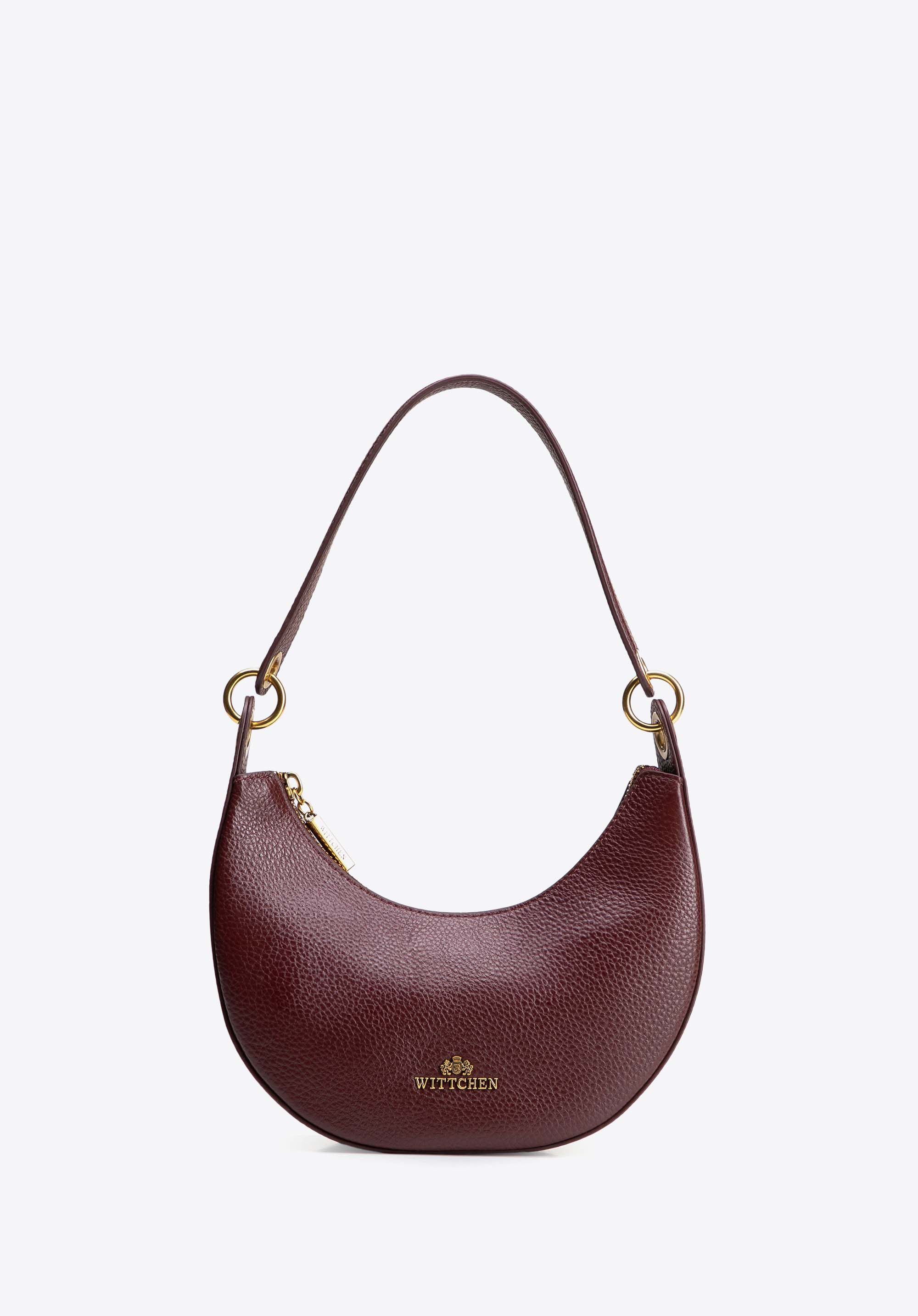 Mini-Baguette-Tasche aus Leder, dunkelrot, 102-4E-214-3, Bild 1