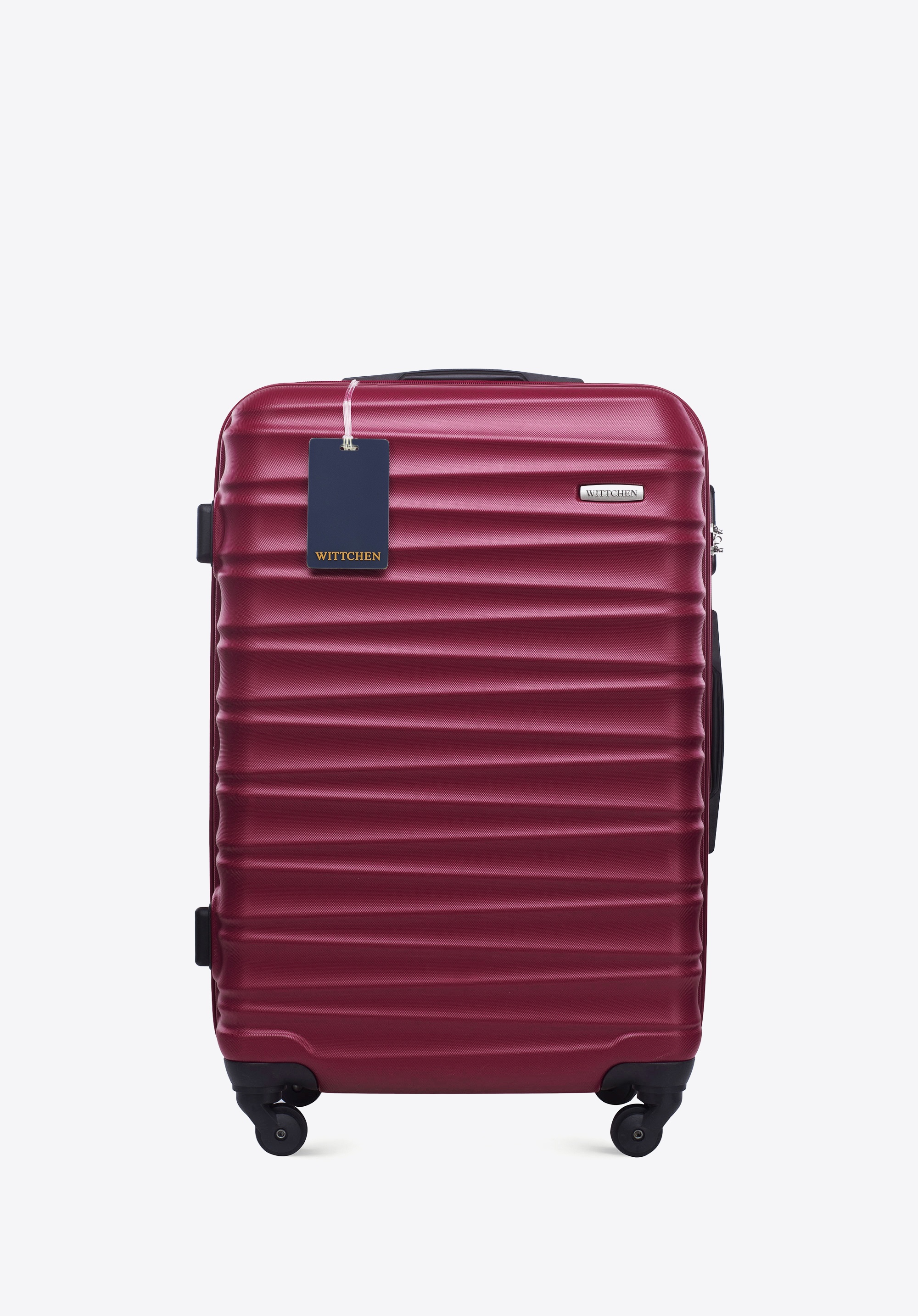 Mittlerer ABS-Koffer mit Gepäckanhänger mit WITTCHEN-Logo, dunkelrot, 56-3A-312-31Z6, Bild 1