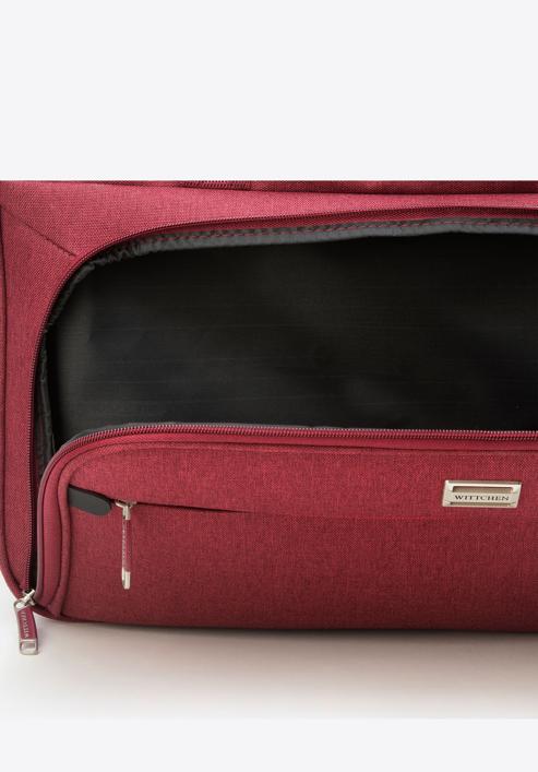 Reisetasche mit rotem Reißverschluss, dunkelrot, 56-3S-507-91, Bild 4