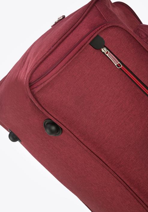 Reisetasche mit rotem Reißverschluss, dunkelrot, 56-3S-507-91, Bild 5