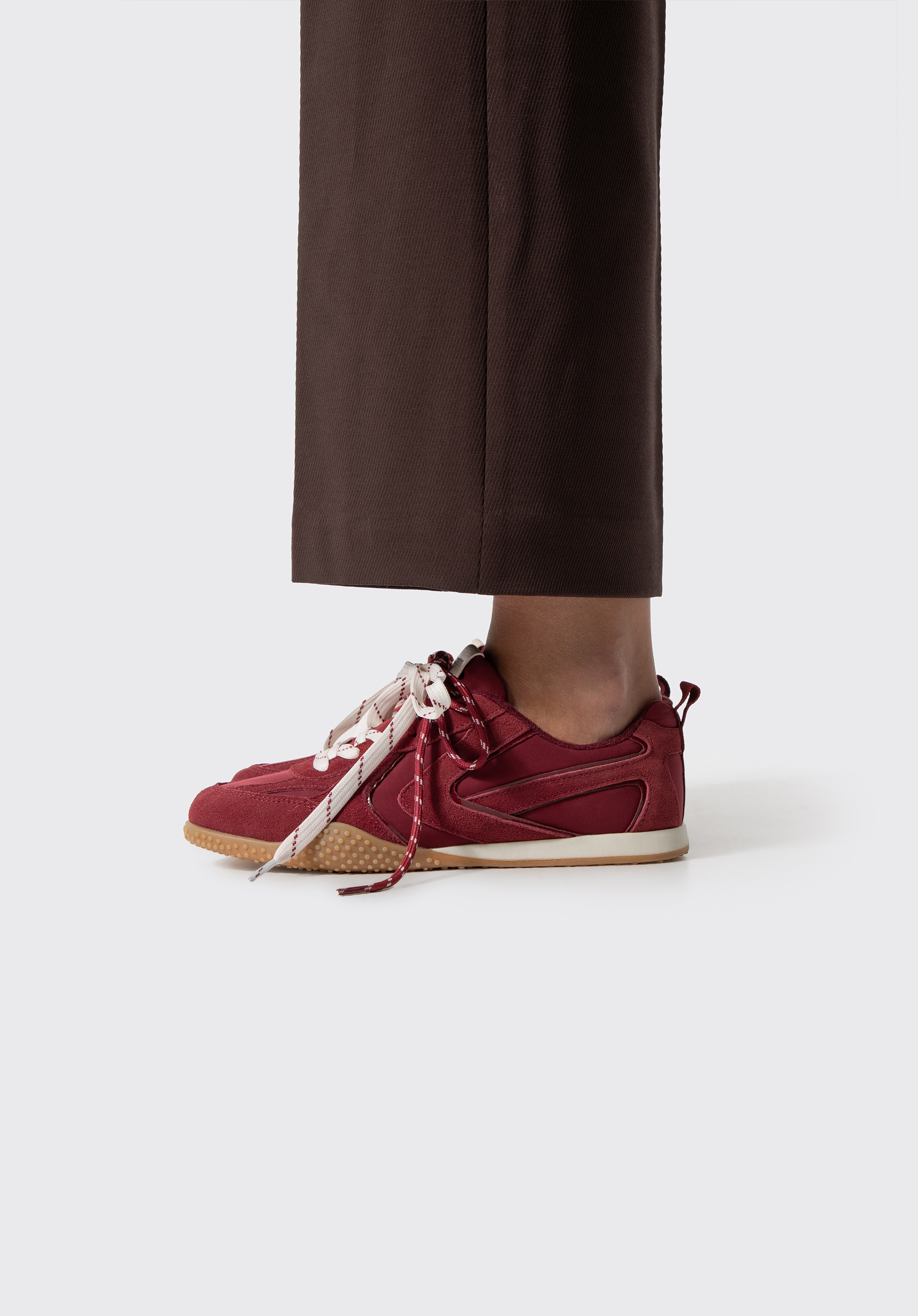 Retro-Sneaker für Damen, dunkelrot, 103-D-359-3-37, Bild 1