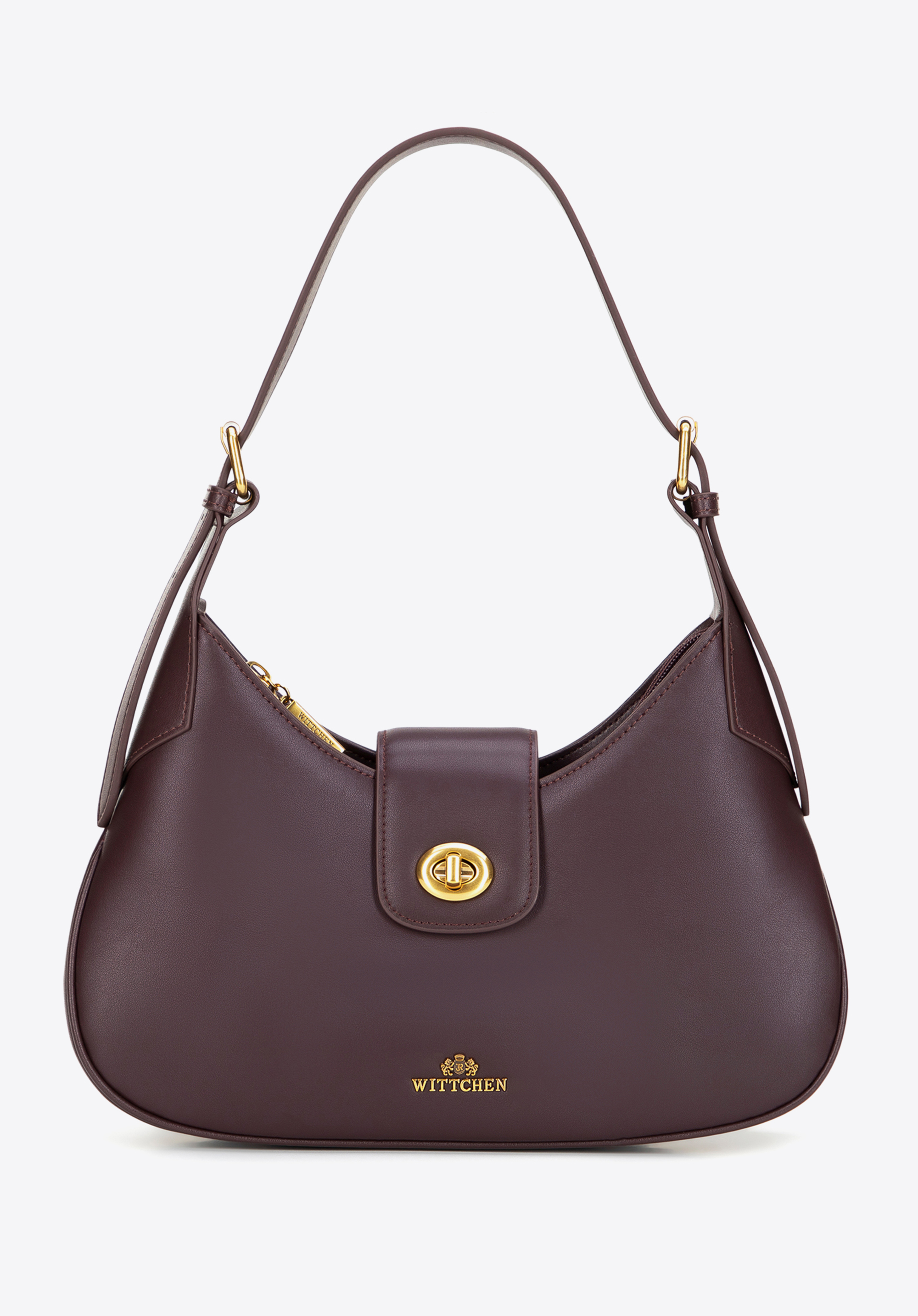 Leder-Umhängetasche mit abnehmbarem Tragegurt, dunkelrot, 101-4E-209-3, Bild 1