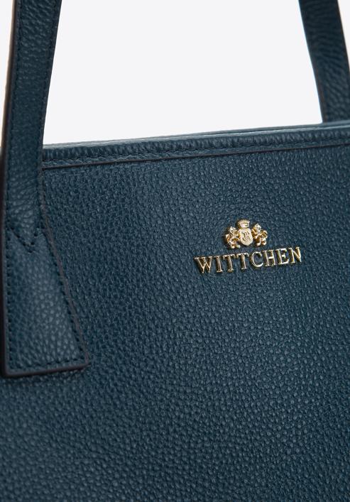 Große Shopper-Tasche aus Leder, dunkles Türkis, 97-4E-619-Z, Bild 5