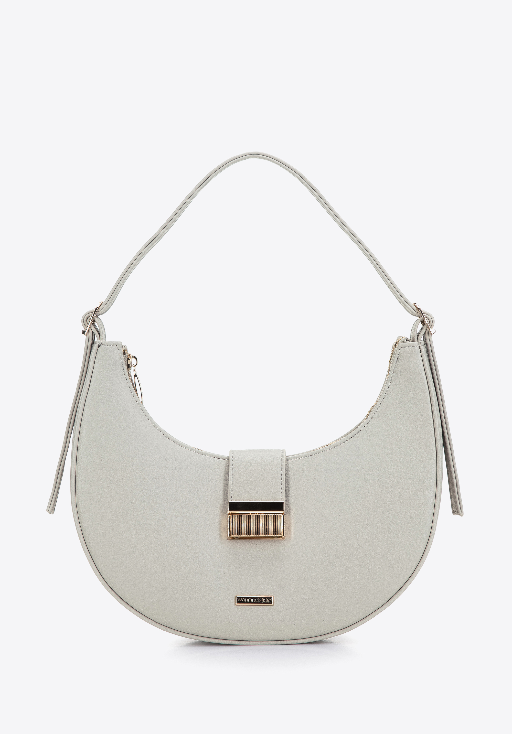 Baguette-Tasche aus Öko-Leder mit Schnalle, ecru, 97-4Y-210-0, Bild 1