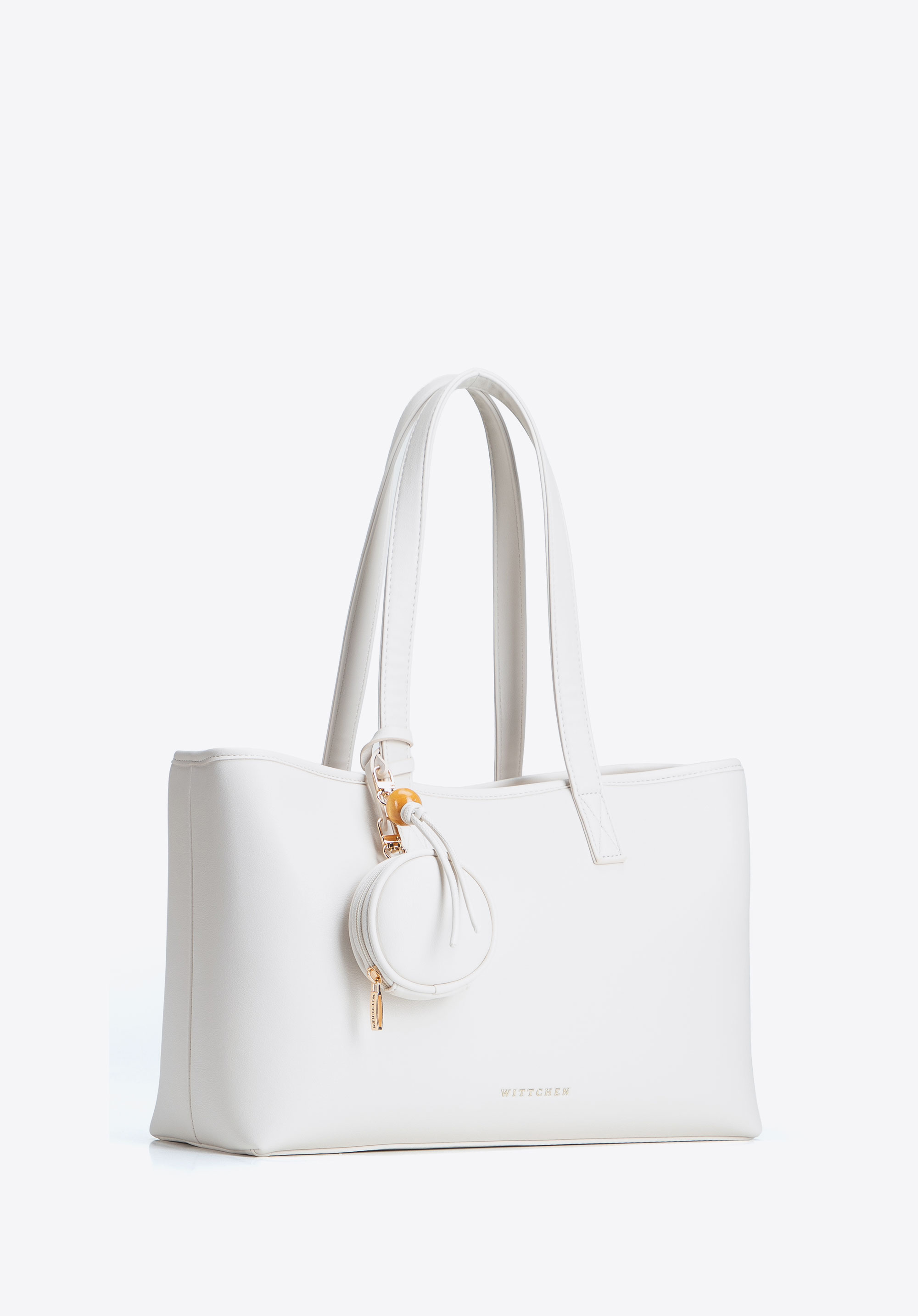 Damen-Einkaufstasche mit abnehmbarem Beutel und Quaste, ecru, 103-4Y-521-0, Bild 1