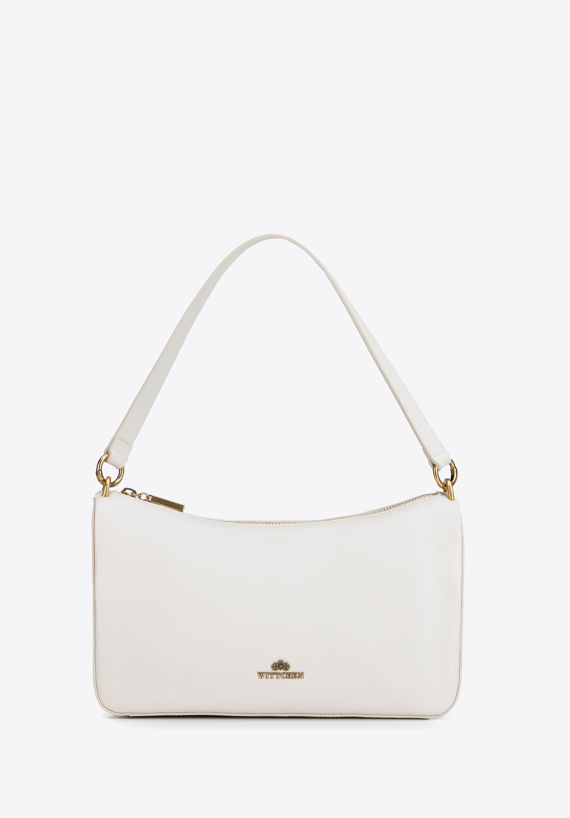 Damen-Schultertasche aus Leder, ecru, 103-4E-202-0, Bild 1